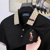 Polo Ralph Lauren 2025 Léto Pánské Nové Výšivka Pony Jednobarevné Volné Barevný Límec Business Casual Polokošile
