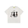 Women's 2026 Drop Shoulder Cartoon T-Shirt - Pure Cotton, Short Sleeve, Trendy American Style