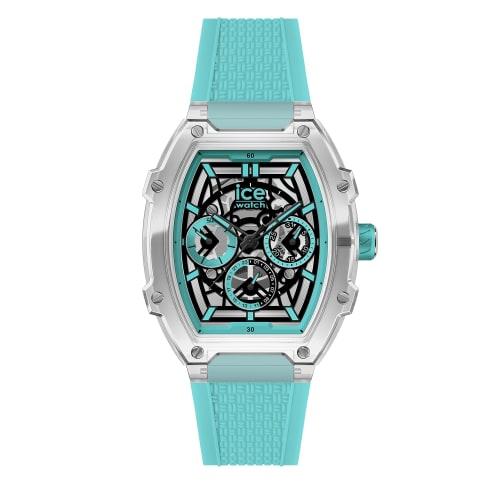 Authorized ICE-WATCH Men's Unisex Watch 024287 ICE Boliday Clear Blue Skeleton Plastic Date Display with Day of the Week Display and 24-Hour Display,