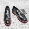 Fashion Lacquer Leather Men's Loafers Fashion and Metal Design Styles Casual Party Hairstylist Work Shoes Plus Size Black Daily Hot