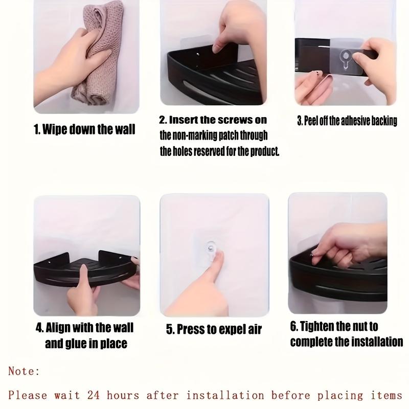 Wandmontiertes Dreieckregal aus Harz, Bohrloses Badezimmer-Aufbewahrungsregal, Vielseitiger Hängeorganizer für Toilettenartikel und Zubehör, Badezimmer-Organizer