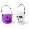 Halloween Candy Bucket Pumpkin Skull Bucket Trick or Treat Bucket with Handle for Kids Halloween Party Decoration