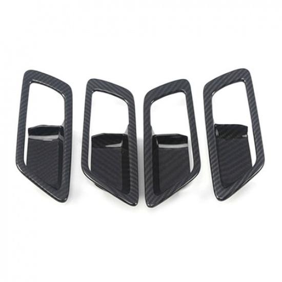 Fit Toyota CHR C-HR 2016- 4PC Carbon Fiber Inner Door Handle Bowl Cover Trim
