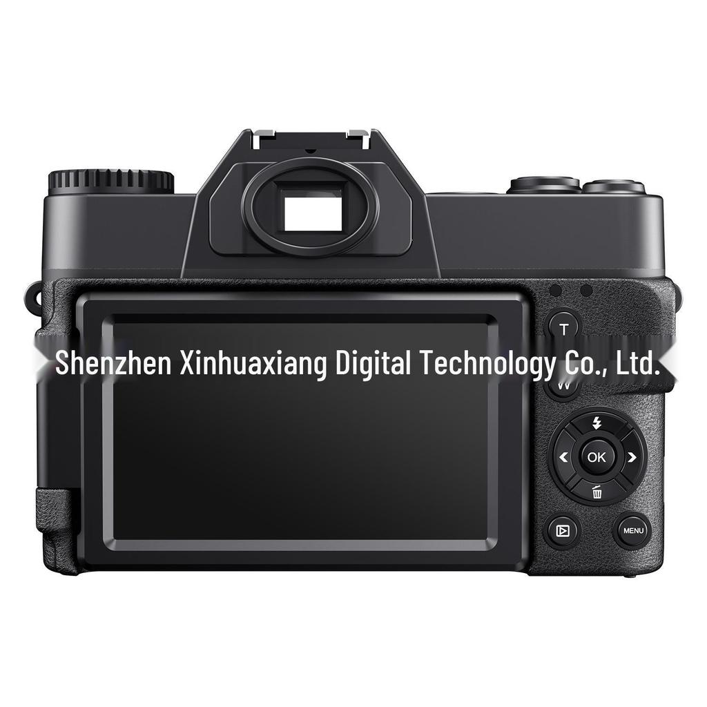 4K HD Mirrorless Retro Camera with Flip Screen, WiFi, 16x Zoom, Image Stabilization, and Beauty Mode.