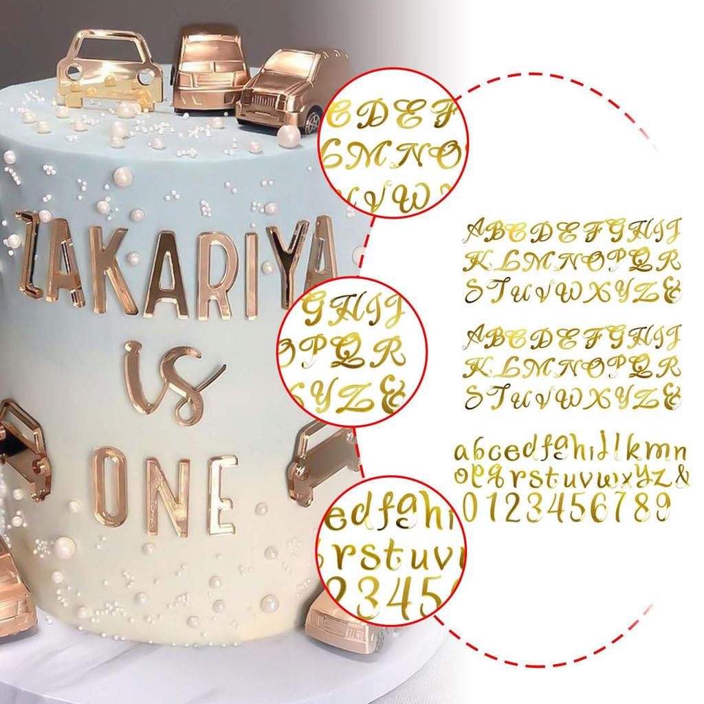 Cake Toppers DIY Ornaments Decorative A-z Letters Acrylic Alphanumeric Cake Decoration for Dessert Festivals Anniversary