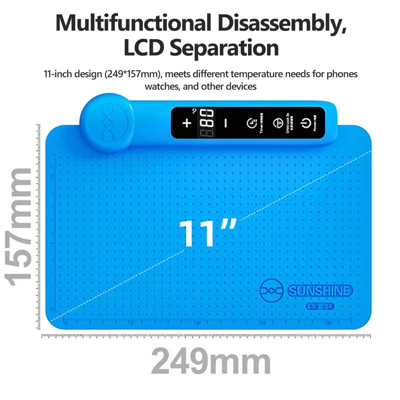 SUNSHINE LS3 SE 11 Inch LCD Screen Separator Heating Plate Adjustable 40–120°C Timer & Memory for Mobile Phone Repair Heating