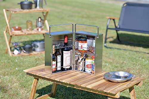 Captain Stag UP-2010 Spice Box, Stainless Steel Multi-Box, Tall, Framework