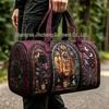 3D Gothic Buntglasdruck Halloween Sporttasche - Multifunktionale Reisetasche