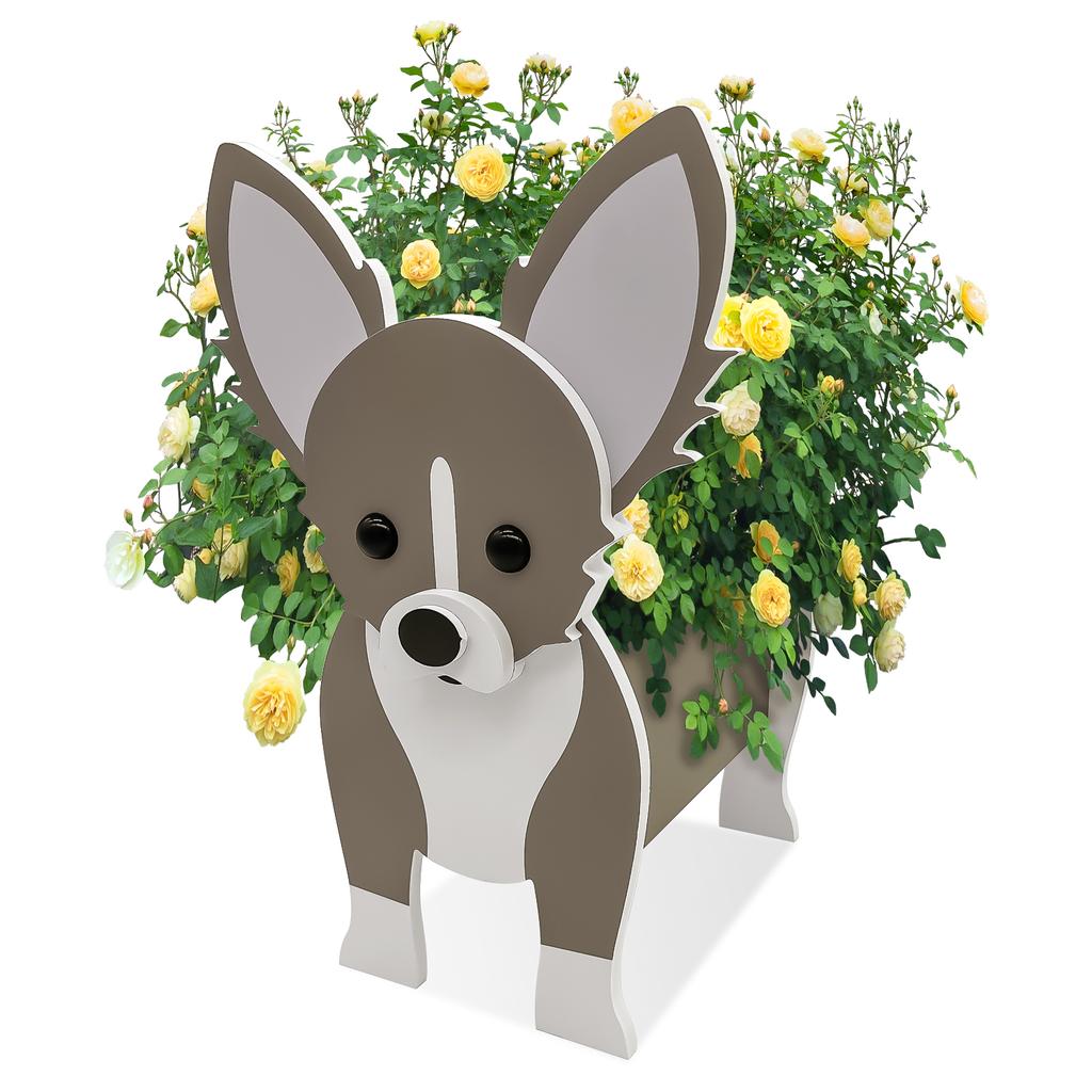 Garden Flower Pot Dog Planter Schnauzer Bulldog Poodle Corgi Yorkshire Garden Pots DIY PVC Flower Planter Garden Home Decor