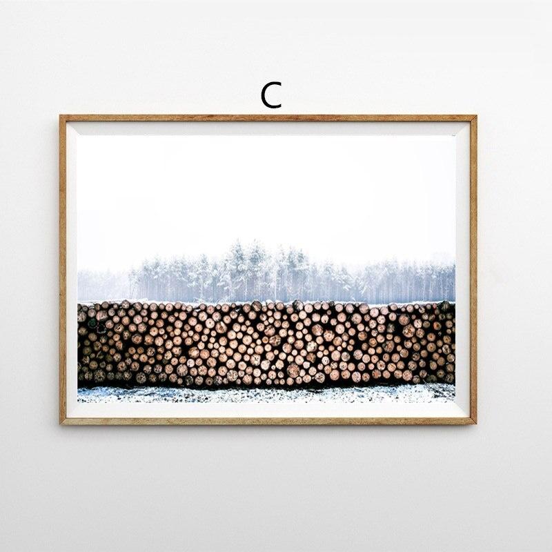 Scandinavian Poster Christmas Home Decor Wall Art Canvas Painting Winter Wooden House Picture Nordic Art Living Room Decoration