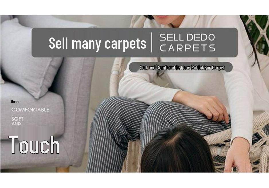Thick Plush Faux Rabbit Fur Bedroom and Living Room Carpet