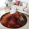 Rotes Pferd,Runder Teppich,Teppich für Wohnzimmer Schlafzimmer Sofa Spielzimmer Dekor,Rutschfeste Fußmatte