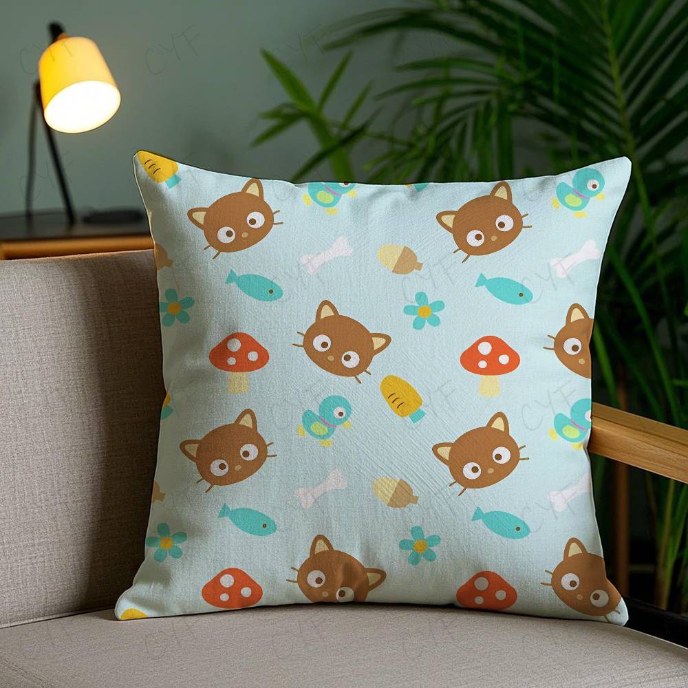 S-Sanrio C-Chococat Anime Pillow Case Safe Custom Photo Pillow, Anti-fade Brushed Fleece Cushion, Maternal & Infant Safe.