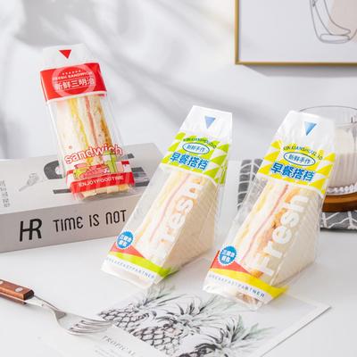 100 Pcs Anti-Fog Sandwich Wrappers Special Disposable Easy To Tear Transparent Triangle Cake Baking Bread Packaging Bag