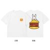 #FR2 Królik Burger T-shirt Drukowany męski i damski okrągły dekolt czysta bawełna luźny krótki rękaw