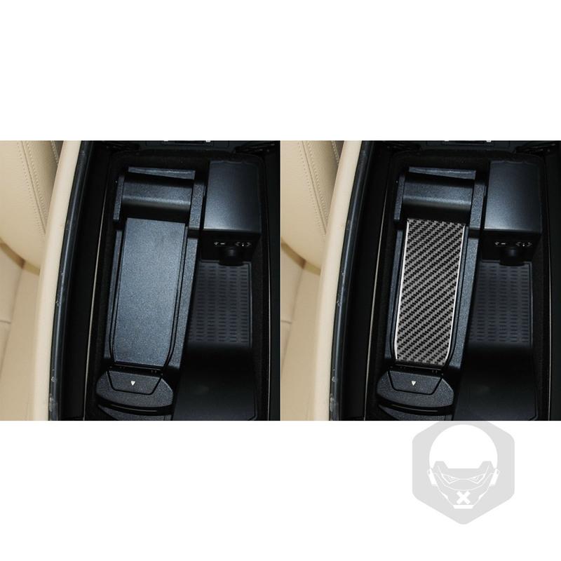 Carbon Fiber Car Accessories Armrest Panel Interior Trim Cover Soft Sticker For BMW 7 Series F01 730li 740li 750li 2009-2014