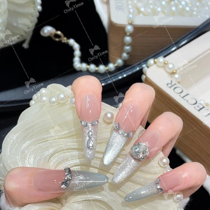 French Style Handmade Long Wearable Nails - Ins Style Nail Art K2009-M