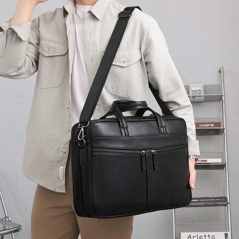 Men's Briefcase Business Business Bag 14-inch Laptop Bag Men's Handheld Shoulder Business Bag
