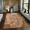 Teppich mit Dinosaurier-Fossilienmuster, Einzigartige Heimdekoration für Jurassic-Liebhaber, Geeignet als rutschfeste Spielmatte für Wohnzimmer- und Schlafzimmer-Sofas