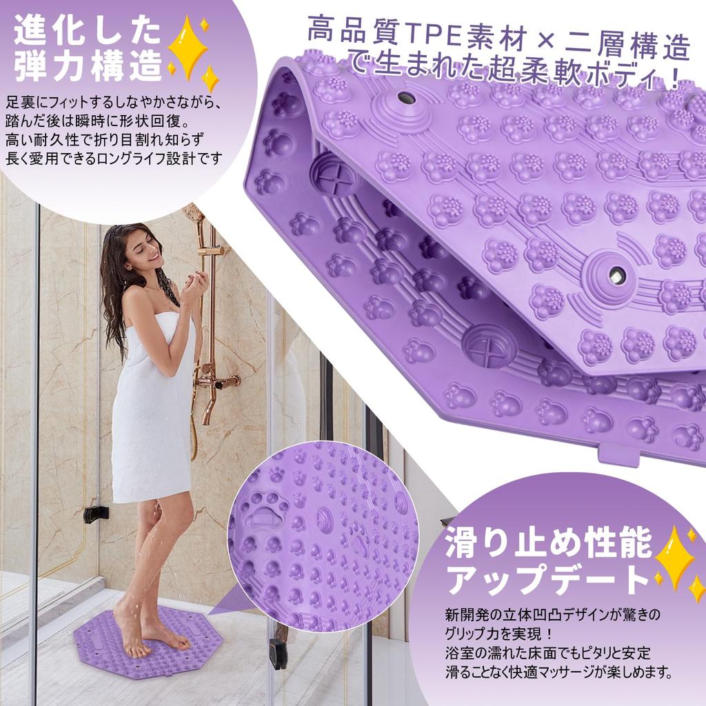 YOKELLMUX Foot Reflexology Shiatsu Foot Massager for Foot Loss and Fatigue for Home Foot Home and Office Round Mat, Board, Relief, Ergonomic,