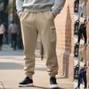 Men Cargo Jogger Sweatpants, Elastic Drawstring Waist Zippered Thigh Cargo Pocket Side Hand Pockets Ribbed Ankle Cuffs Soft Casual Athletic Trousers