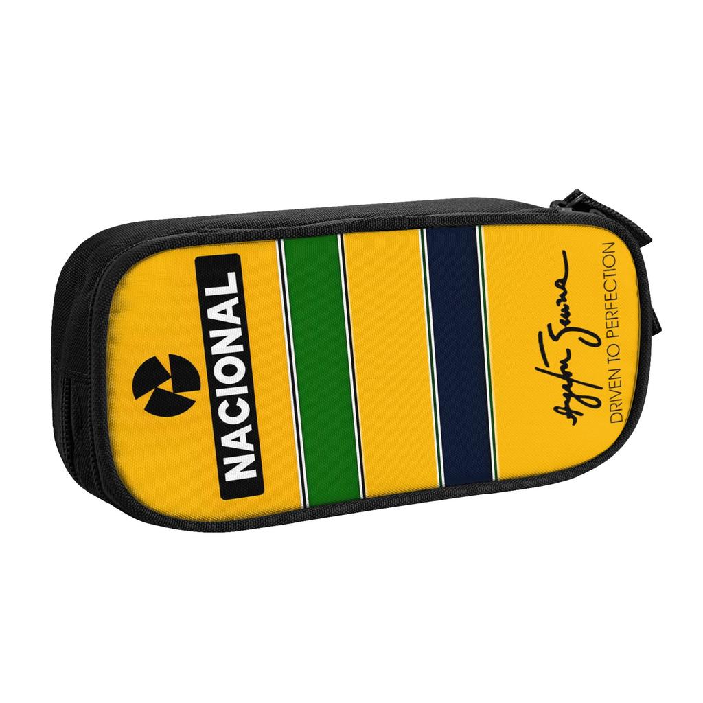 Brazilian A-Ayrtons Korean S-Sennas Racing Pencil Case for Girls Boys Large Capacity Pen Box Bag School Supplies