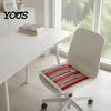 Breathable Office Chair Mat Cotton Linen Pad with Ties, Square Summer Seat Lace Decorative Trim, 15.75" x Washable for Dining Rattan