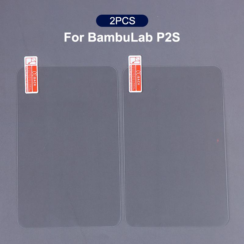 NEW 1/2Pcs Tempered Glass Film HD Screen Protector For BambuLab P2S H2S H2D H2C For 3D Printer Screen Protection Accessories