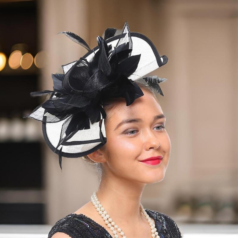 Vintage Fascinator Women Headbands Flower Teas Party Headwear Romantics Handmade for Weddings and Parties