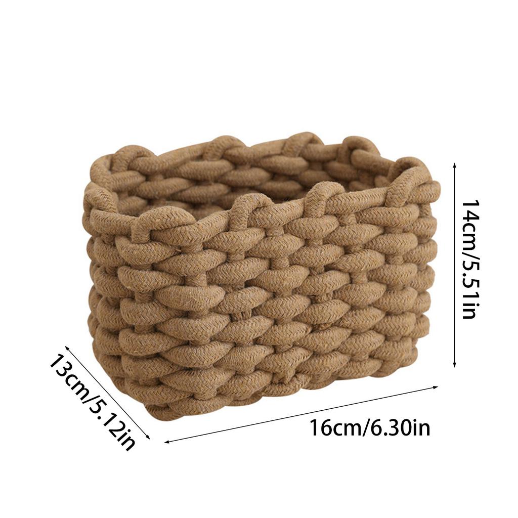 Sustainable Cotton Cord Storage Container Simple Braided Basket For Desk Organization Or Home Decoration