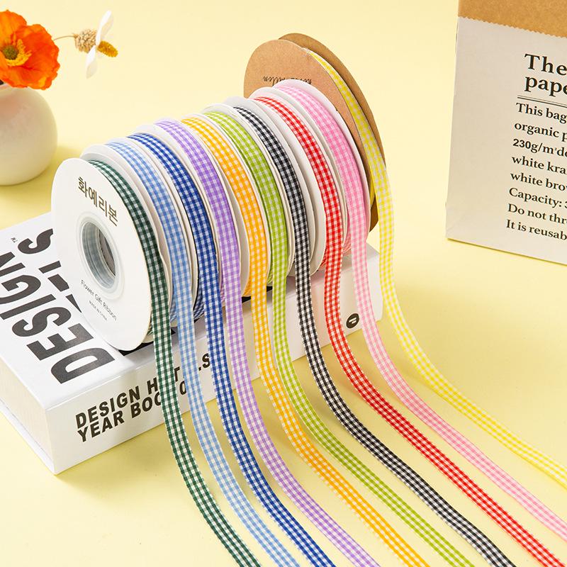 

Plaid Ribbon for Cake Packaging, Bouquets & Christmas Decorations