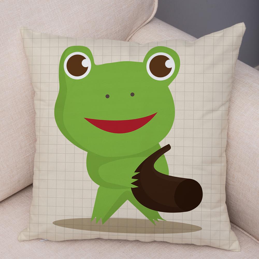 Cute Cartoon Animal Cushion Cover T Rex Dinosaur Unicorn Cat Dog Print Kids Room Decorative Pillow Case Home Gift