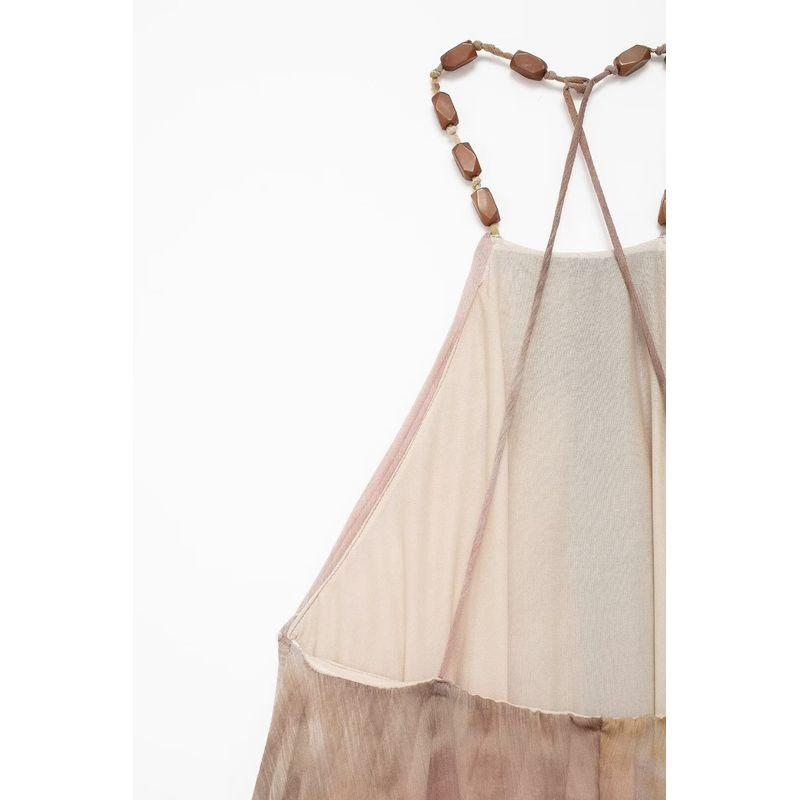 Kaslead New Arrival Women's Clothing Fashion Style Fashion Casual Tie-Dye Hanging Collar Pleated Dress 3666096