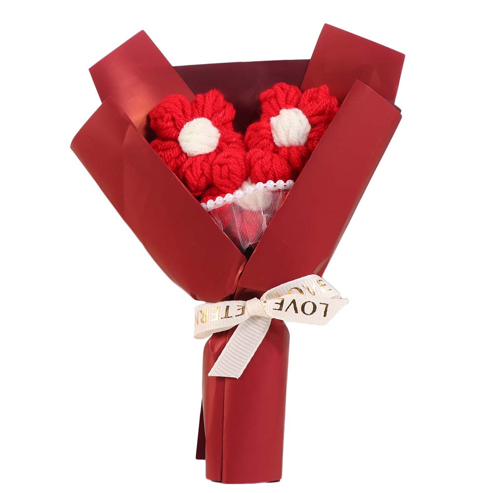 Fiore Lavorato a Maglia Fiore Artificiale Bouquet di Fiori Tessuto a Mano Tessuto Fiore Simulato Festa degli Insegnanti