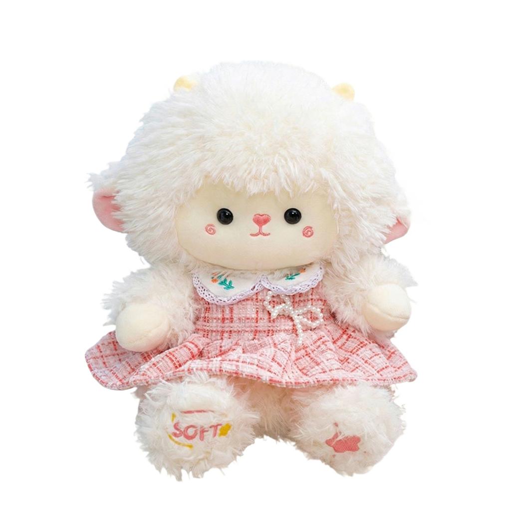 Cute And Cuddly Plush Sheep Toy/doll With Clothes, Perfect As A Sleeping Pillow Or Gift.