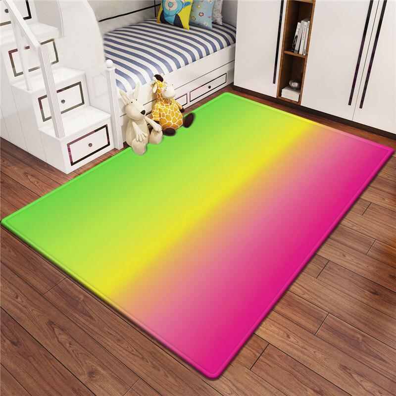 Dopamine Gradient Color Large Carpet Non Slip Soft Cartoon Kids Bedroom Living Room Floor Mat Home Decor Children's Play Carpet