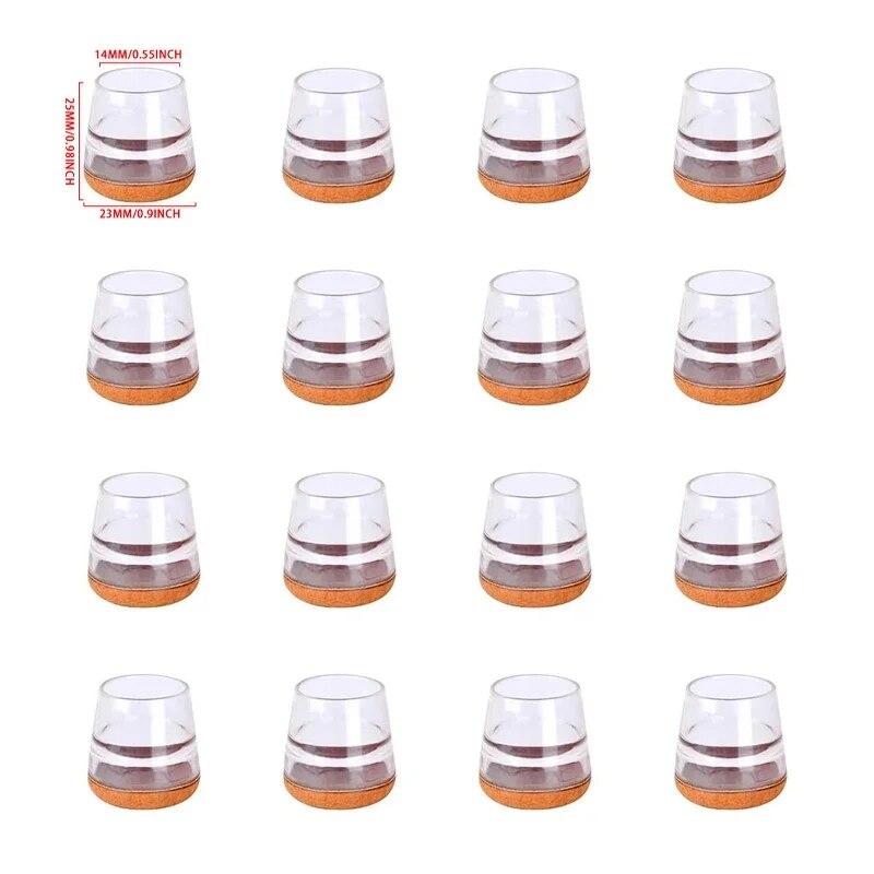 

16 шт., резиновые накладки на ножки стола, колпачки на ножки стула, круглые квадратные защитные коврики для пола, мебельные накладки, ползунки с обернутым фетровым дном