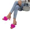 Fashion 2024 New Summer Shallow Mouth Square Toe Leaky Toe Square Root Slippers Outdoor Sexy Elegant Fashion Solid Color Women's Sandals