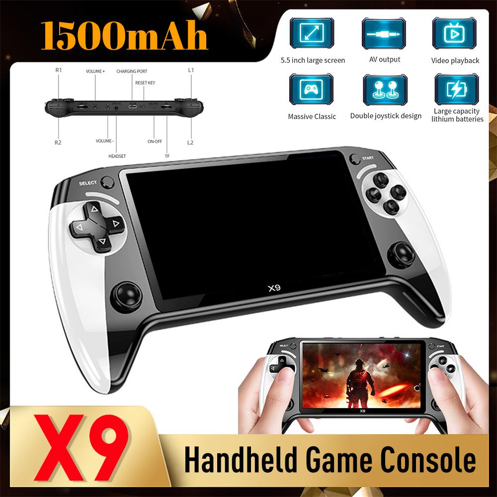 5.5 Inch Screen Handheld Game Console 1500mAh Electronic Game Player Type-C Charging Portable Game Player for Kids Adults