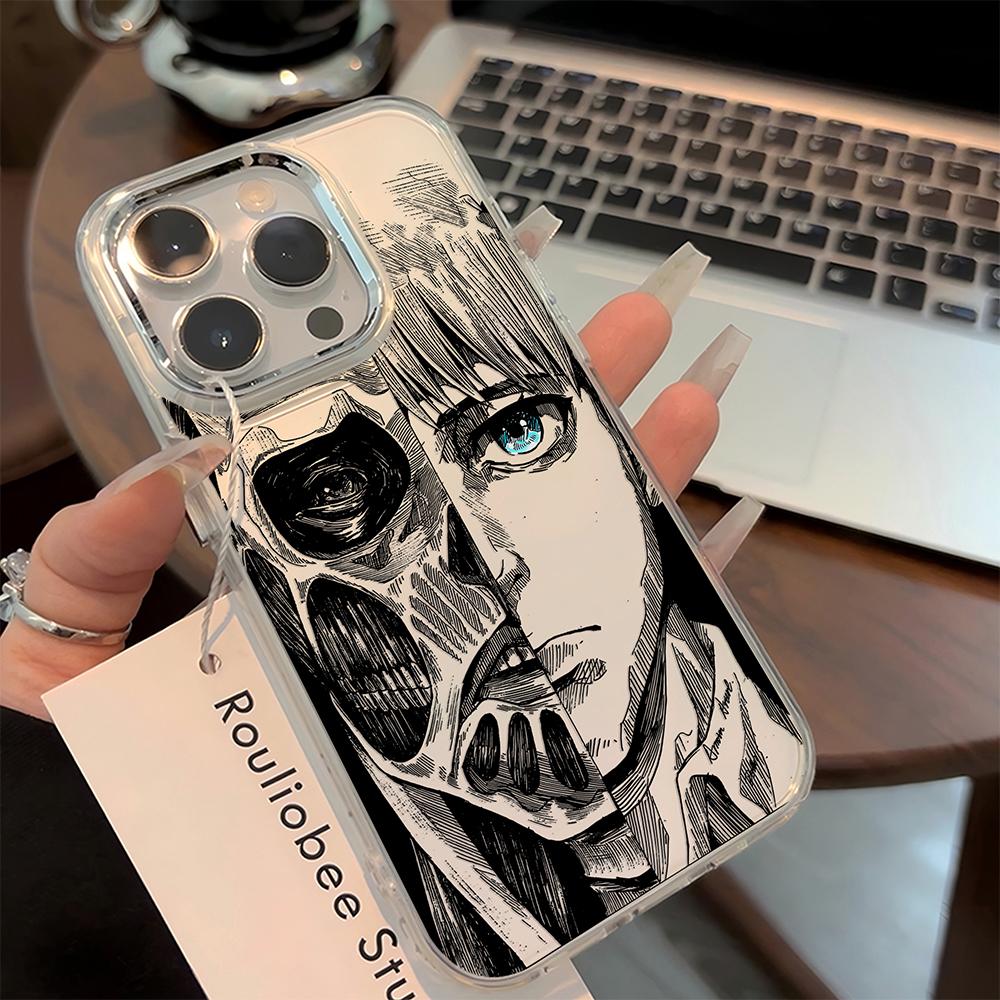 Hot Anime Black Attack On Titan Phone Case For iPhone 17 16e 16 15 14 13 12 11mini Pro Max X XR XSMAX 8 7 Air Plus Soft Cover