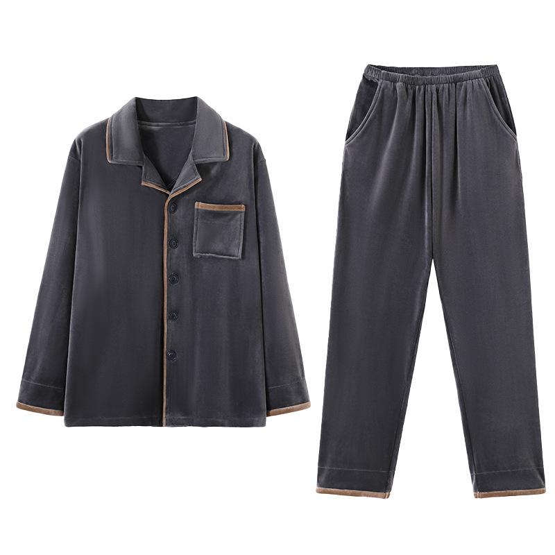 Pajamas Men'S Winter Coral Fleece Thickened Fleece Warm Men'S Autumn And Winter Island Fleece Large Size Spring And Autumn Loungewear