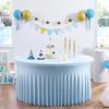 4/5/6ft Spandex Round Wedding Table Cover Wrinkle Free Stretch Fitted with Ruffle Skirt For Baby Shower Wedding Party Banquet