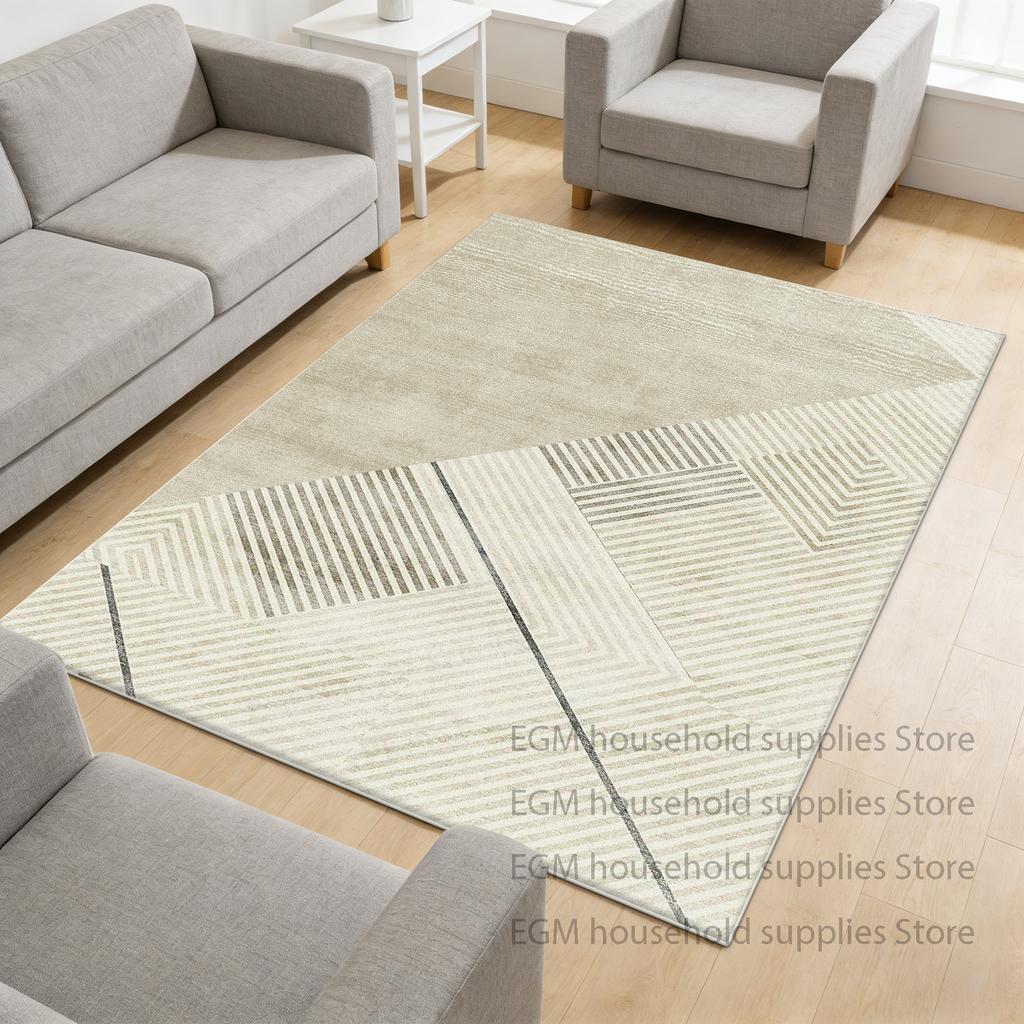 Geometric Style Carpet Modern Living Room Decoration Bedroom Washable Non-slip Floor Mats Bedside Study Lounge Rug Cloakroom