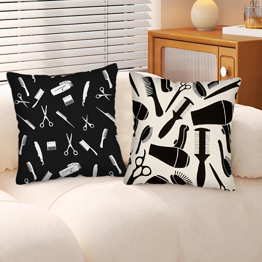 

1pc Modern Barber Pole & Barber Chair Throw Pillow Cover Suitable for Living Room Sofa, Zippered Decorative Cushion Case 17.7x17.7 SS1PS4545132S98