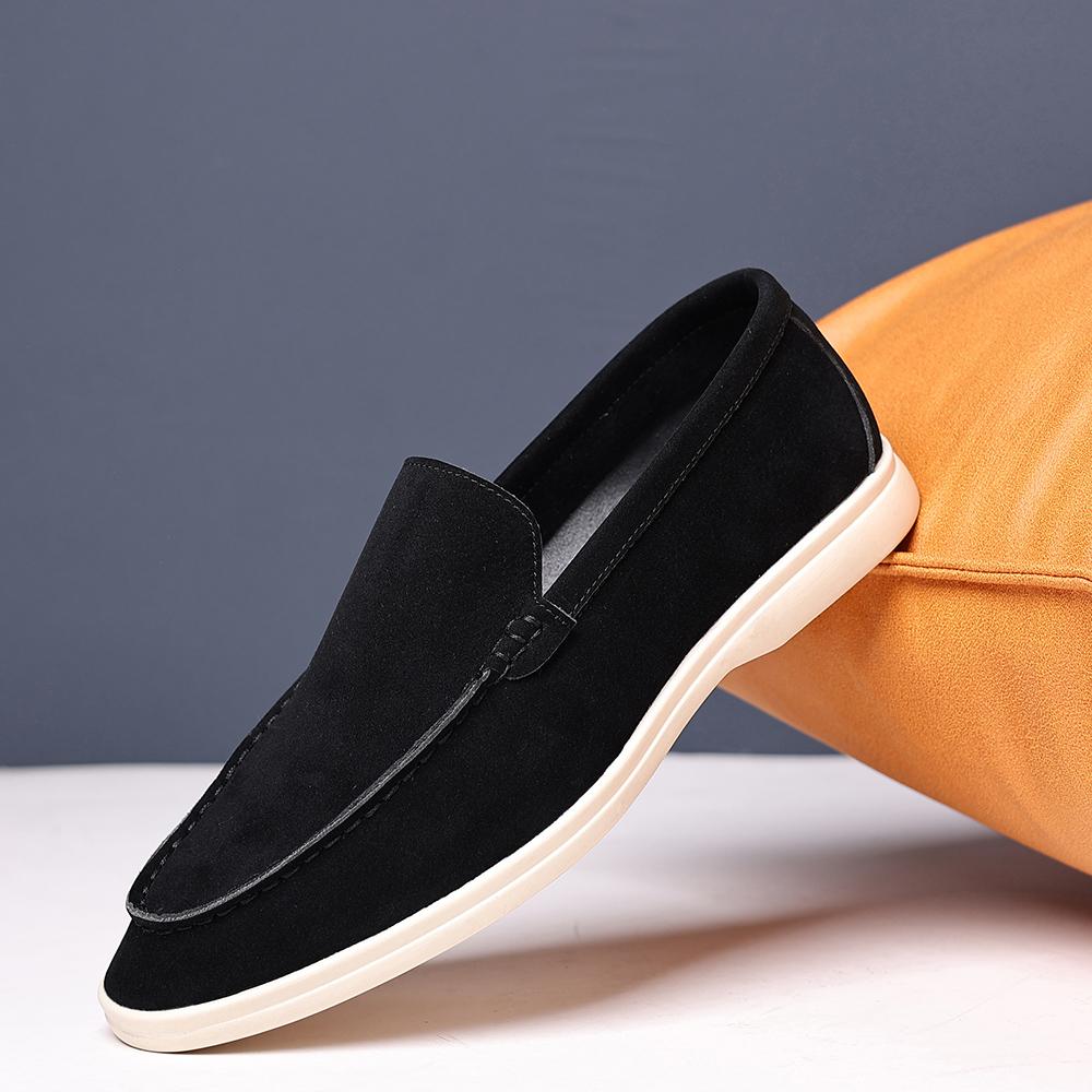 Fashion Breathable Male Walking Shoes Luxury Brand Men's Suede Loafers Casual Slip-On Dress Shoes All-match Comfortable Flat for Men