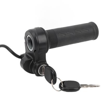 Wasserdichter Elektrofahrrad Gasgriff 3-Pin Stecker mit 2 Schlüsseln Vollgas-Drehgriff Lenker E-Bike Gasgriff