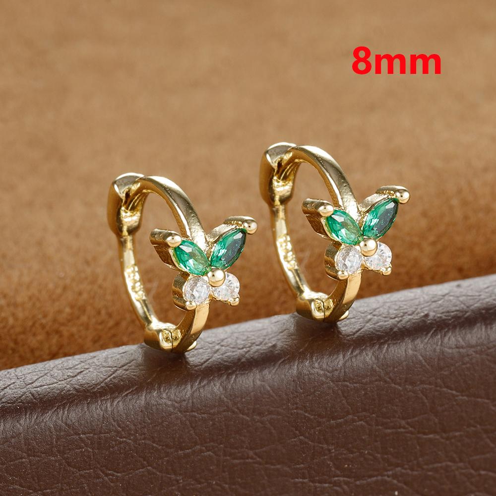 Stainless Steel Zircon Butterfly Minimal Hoop Earrings Small Gold Plated Huggie Earring Ear Buckle Cartilage Piercing Jewelry