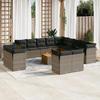 VidaXL Garden Lounge Set with Cushions 14 Pcs Grey Braided Resin 3223960