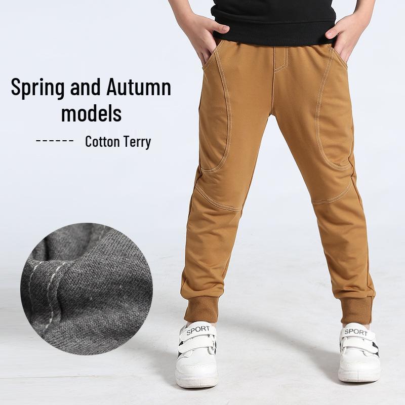 

Детские спортивные брюки из хлопка весна-осень 2024 года - антимоскитные брюки для детей среднего и старшего возраста 130 cm