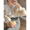 Spring Summer Vintage Women Shirts Lace Lolita Elegant Long Sleeve Flounce Blouse Office Lady Fashion